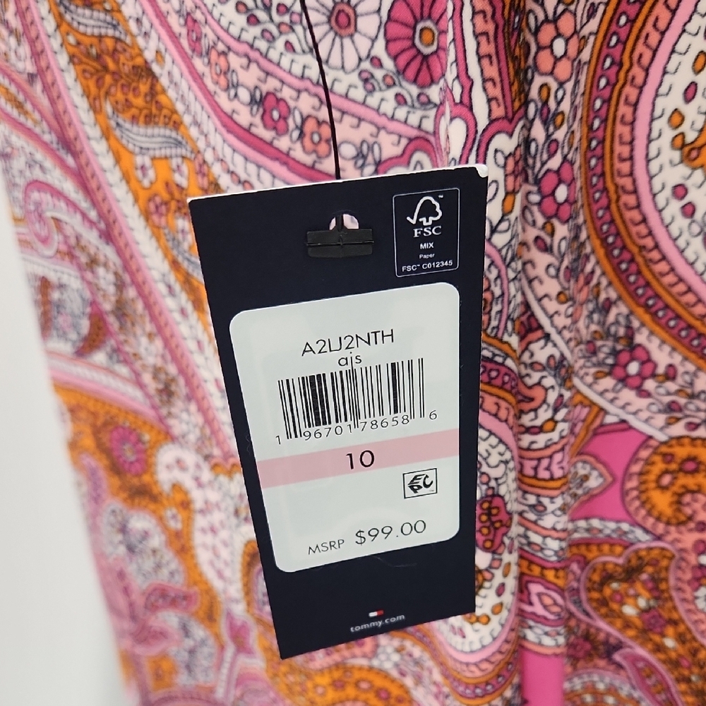 NWT Tommy Hilfiger Paisley Print Pink Dress, size 10 - Picture 5 of 10